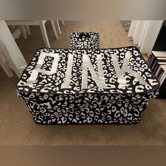 VS PINK Dorm Trunk Black Cheetah Print HTF - Picture 6 of 6
